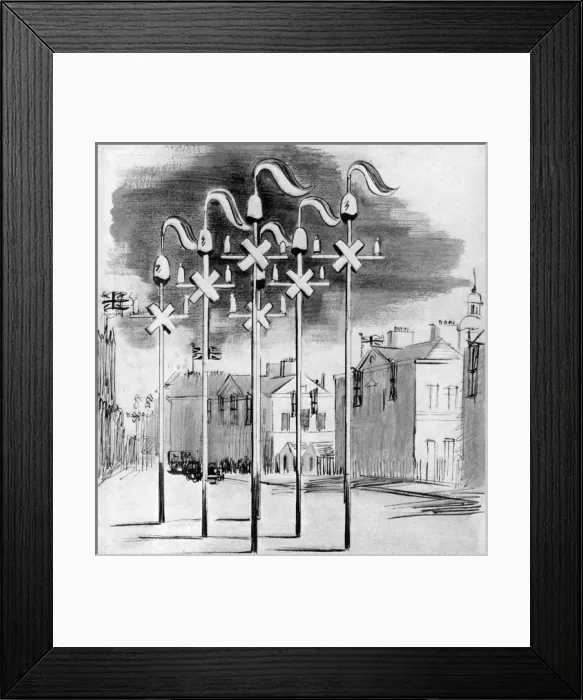 Framed Print : Decorations on the Coronation route, 1953 Framed Print : Decorations on the Coronation route, 1953