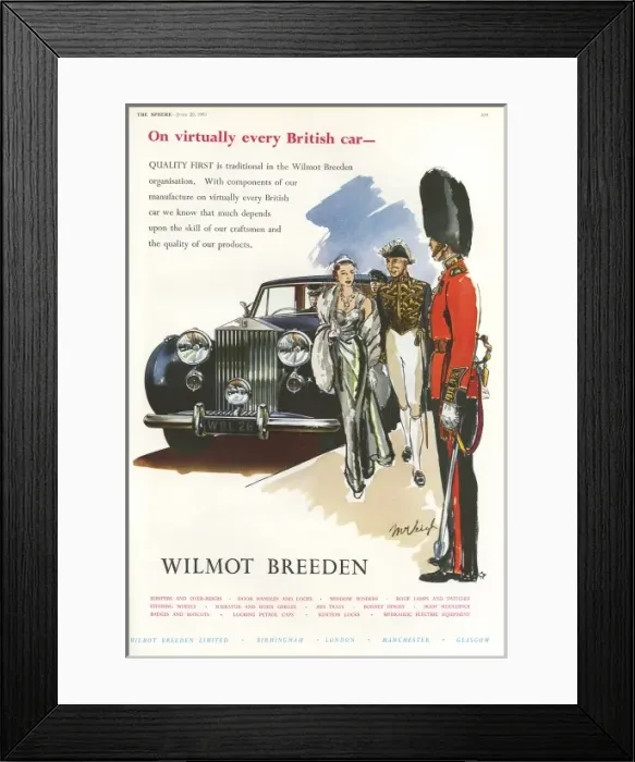 Framed Print : Wilmot Breeden advertisement Framed Print : Wilmot Breeden advertisement
