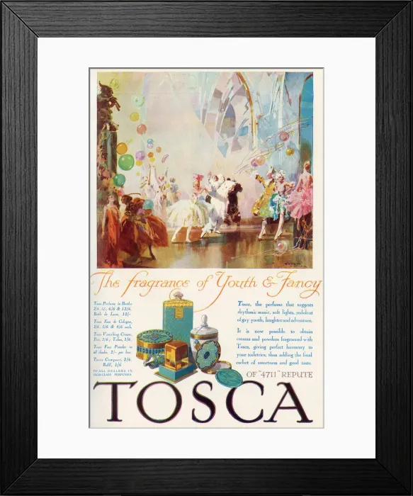 Framed Print : Tosca advertisement Framed Print : Tosca advertisement