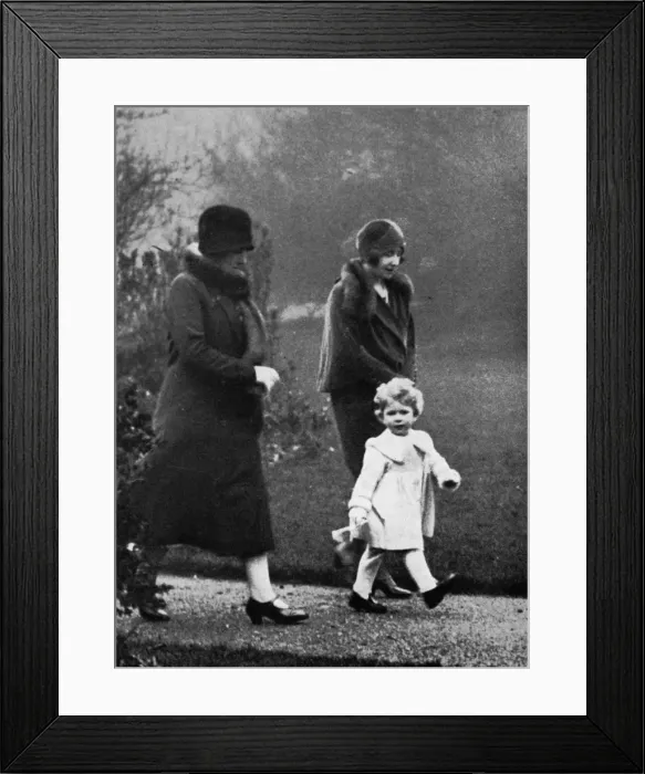 Framed Print : Princess Elizabeth II with her mother and nurse