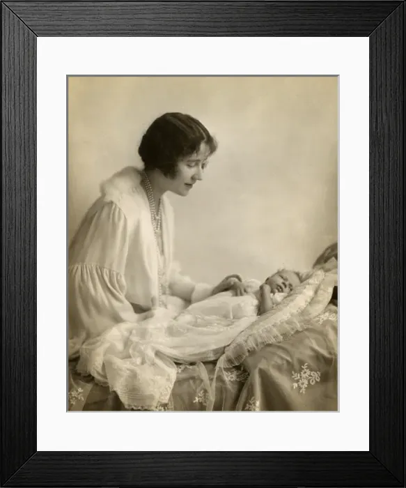 Framed Print : The Duchess of York and baby Princess Elizabeth