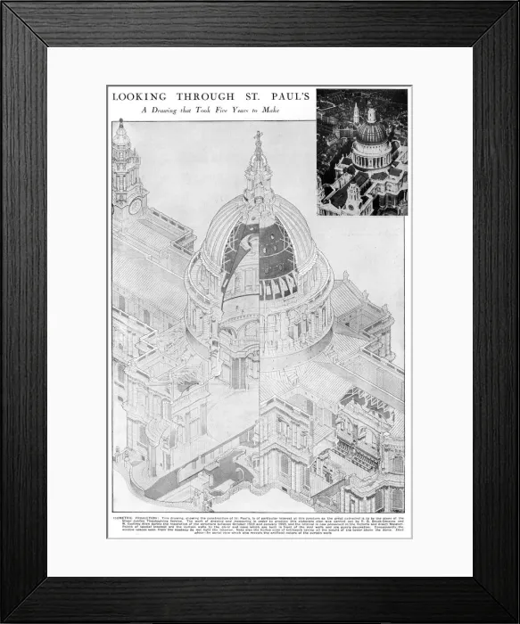 Framed Print : Cross-section of St. Pauls Cathedral Framed Print : Cross-section of St. Pauls Cathedral