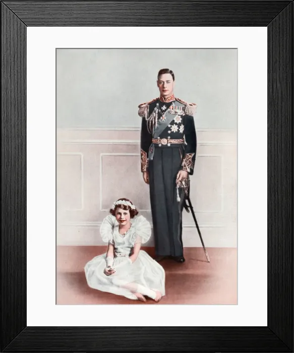 Framed Print : Princess Elizabeth and King George VI