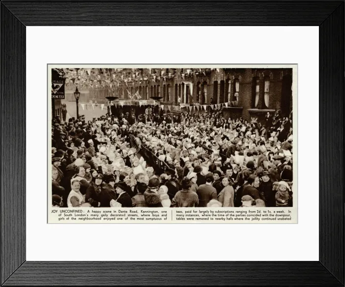Framed Print : Busy Coronation street tea-party Framed Print : Busy Coronation street tea-party