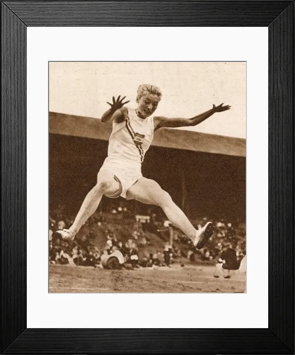 Framed Print : V. O. Gyarmati, long jump, 1948 London Olympics