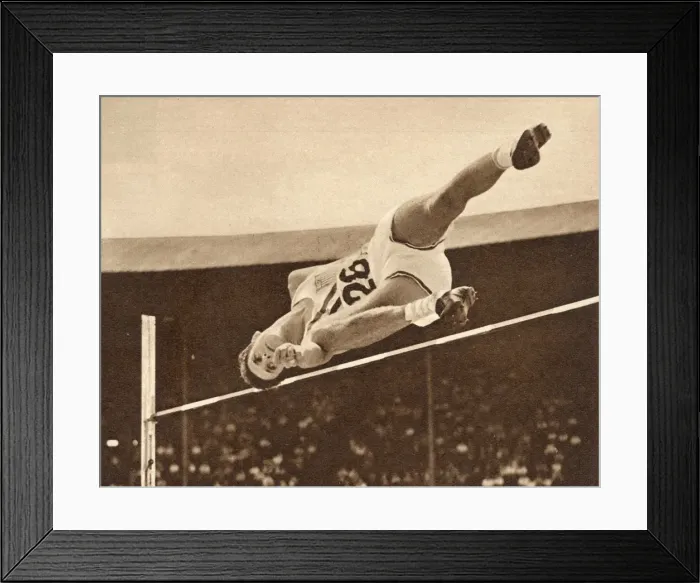 Framed Print : McGrew does the high jump, 1948 London Olympics Framed Print : McGrew does the high jump, 1948 London Olympics