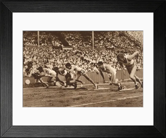 Framed Print : Start of a 100 Metre heat, 1948 London Olympics Framed Print : Start of a 100 Metre heat, 1948 London Olympics
