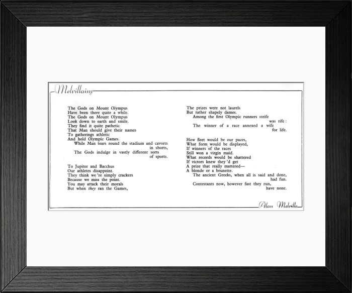 Framed Print : Olympic poem