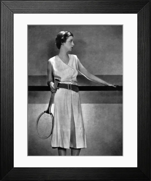 Framed Print : Jupe Pantalon tennis dress by Schiaparelli, 1930