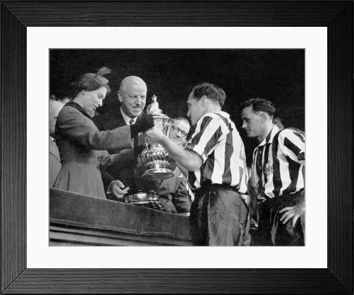 Framed Print : The Queen presents the F. A. Cup to Newcastle Framed Print : The Queen presents the F. A. Cup to Newcastle