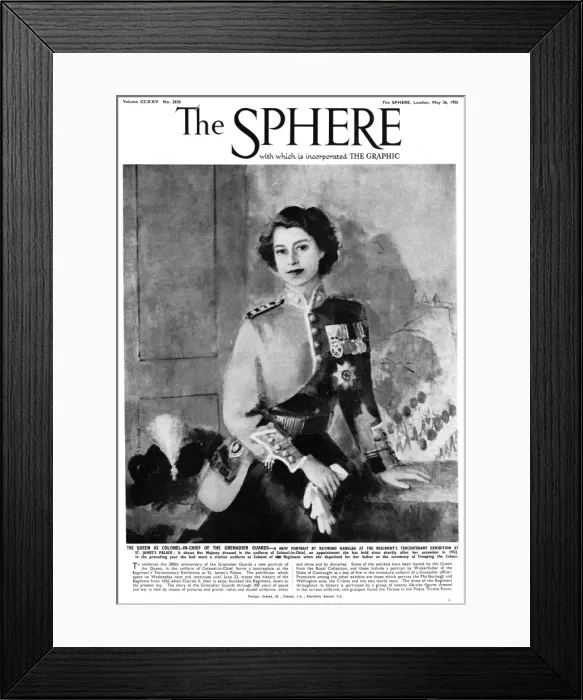 Framed Print : Portrait of the Queen, Colonel-in-Chief, the Grenadier Guard Framed Print : Portrait of the Queen, Colonel-in-Chief, the Grenadier Guard