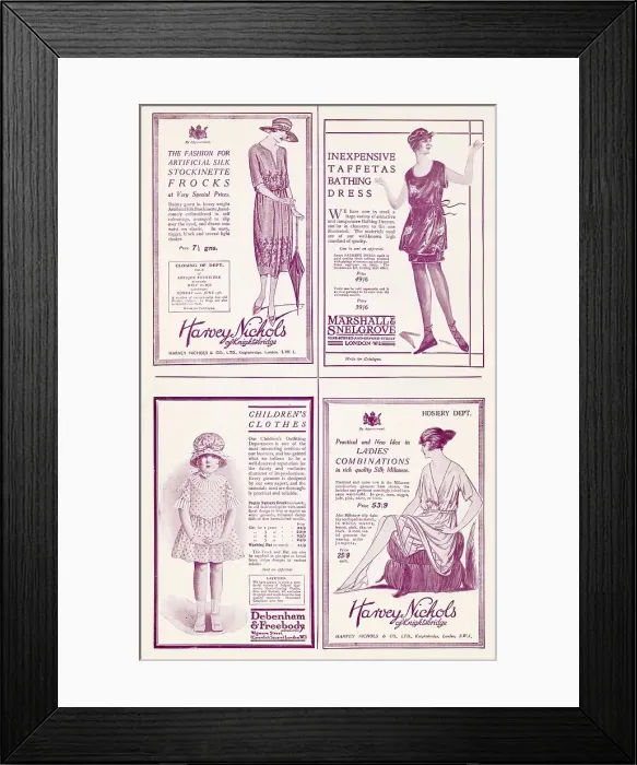 Framed Print : Page of fashion adverts - June 1921 Framed Print : Page of fashion adverts - June 1921