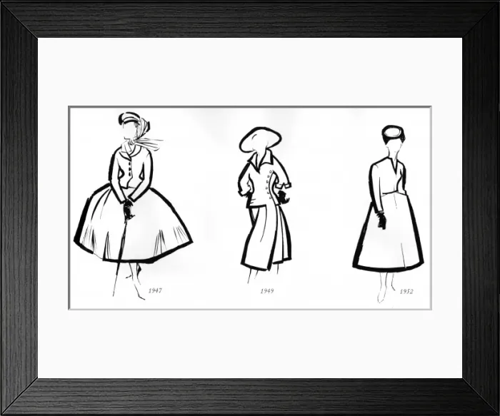 Framed Print : Christian Dior designs