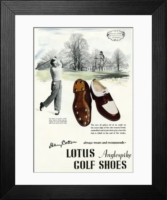 Framed Print : Henry Cotton Lotus Golf Shoes advert
