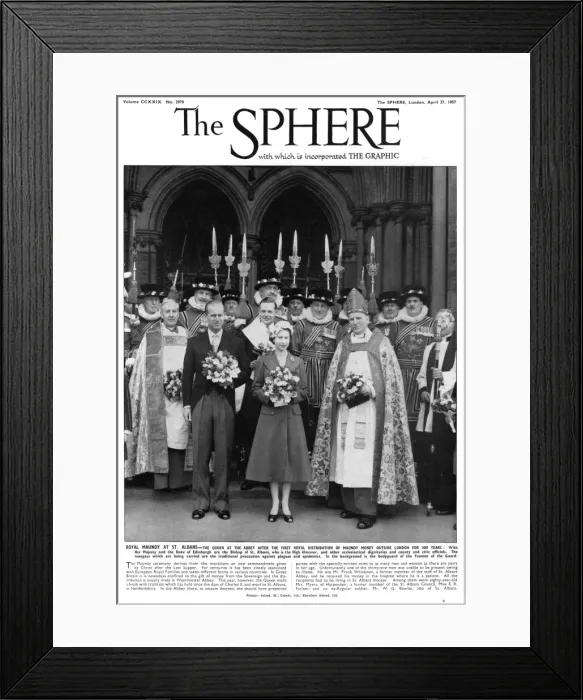 Framed Print : Sphere front cover, Royal Maundy, Queen ElizabethII, 1957