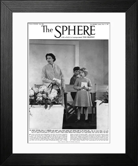 Framed Print : Queen Elizabeth II / Charles and Anne watching polo Framed Print : Queen Elizabeth II / Charles and Anne watching polo