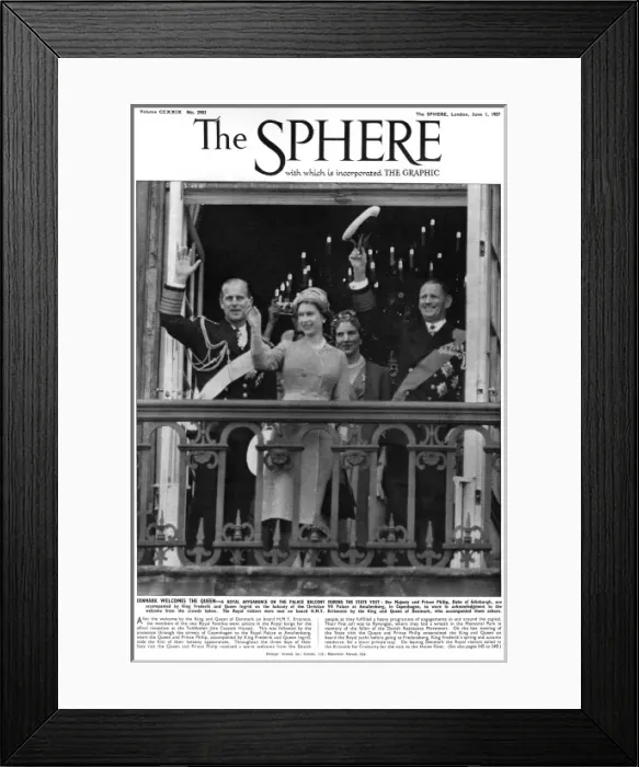 Framed Print : Queen Elizabeth II - state visit to Denmark, 1957 Framed Print : Queen Elizabeth II - state visit to Denmark, 1957
