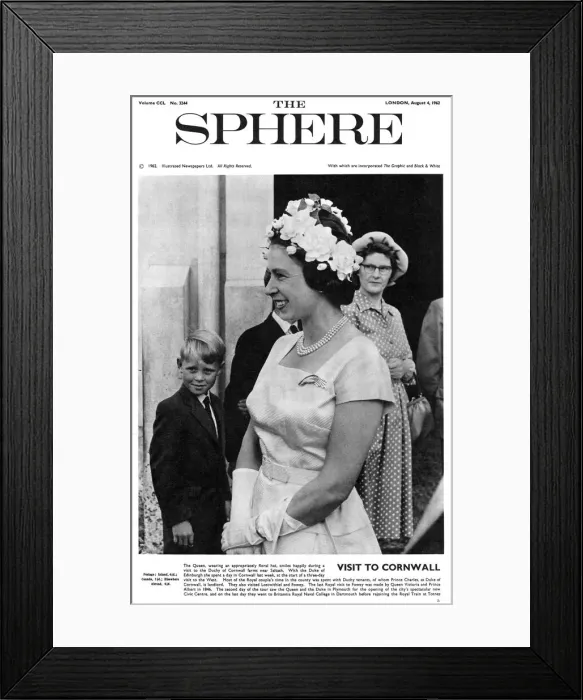 Framed Print : Queen Elizabeth II - Visit to Cornwall 1962 Framed Print : Queen Elizabeth II - Visit to Cornwall 1962