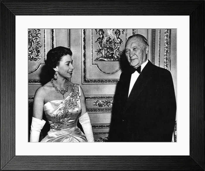 Framed Print : Queen Elizabeth II and Konrad Adenauer Framed Print : Queen Elizabeth II and Konrad Adenauer