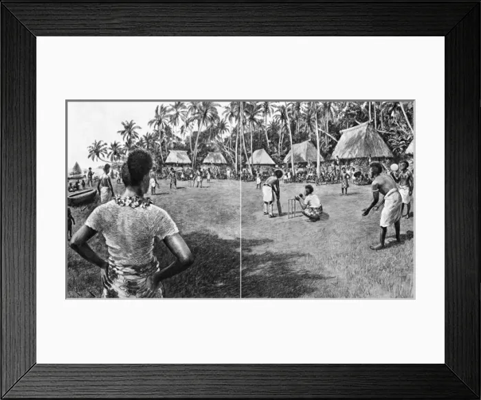 Framed Print : Inter-village cricket match in Fiji Framed Print : Inter-village cricket match in Fiji
