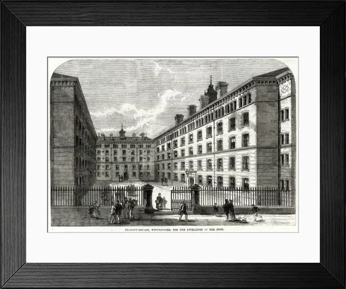 Framed Print : Peabody Square, Westminster 1869 Framed Print : Peabody Square, Westminster 1869