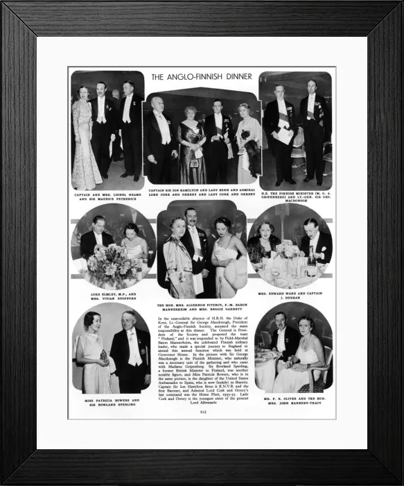 Framed Print : The Anglo-Finnish Dinner, 1936 Framed Print : The Anglo-Finnish Dinner, 1936