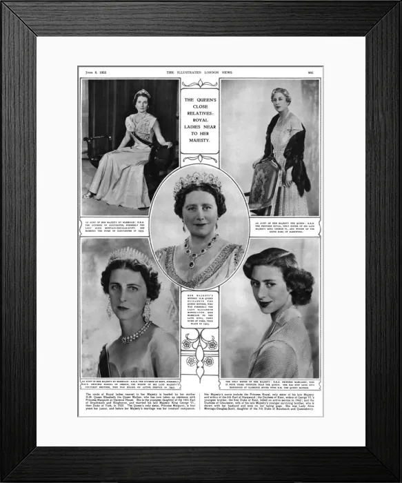 Framed Print : Queen Elizabeth IIs close relatives Framed Print : Queen Elizabeth IIs close relatives