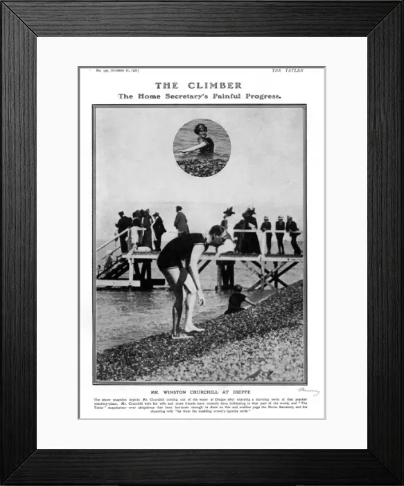 Framed Print : Churchill on holiday at Dieppe, 1911 Framed Print : Churchill on holiday at Dieppe, 1911