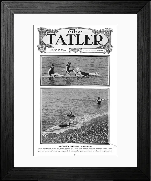 Framed Print : Churchill on holiday at Dieppe, 1911 Framed Print : Churchill on holiday at Dieppe, 1911