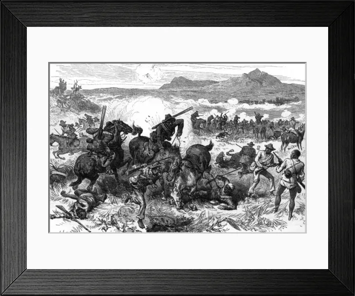 Framed Print : Basuto Gun War, 1880 - village attacked