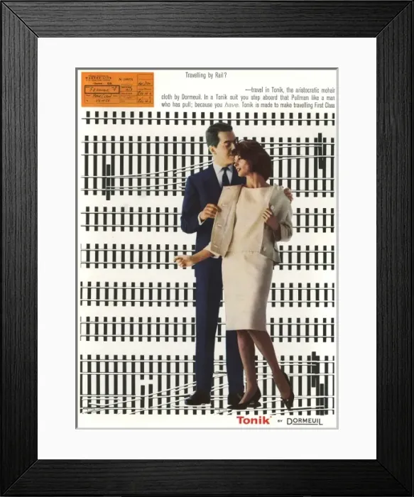 Framed Print : Tonik fabric advertisement, 1962