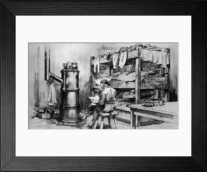 Framed Print : German prisoner of war camp, a subalterns sketches