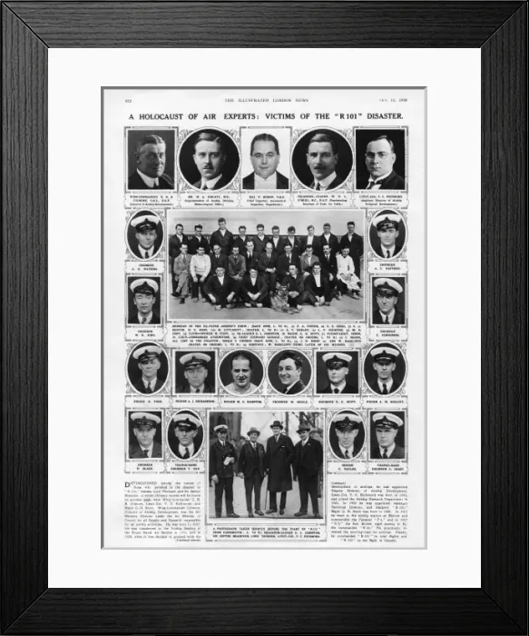 Framed Print : Victims of the R101 airship disaster