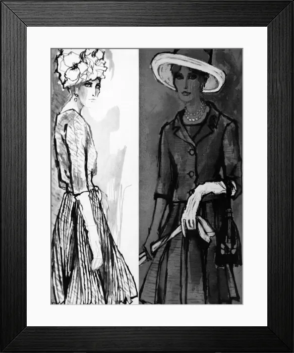 Framed Print : Mother of the Bride fashion by drawn by Barbara Hulanicki Framed Print : Mother of the Bride fashion by drawn by Barbara Hulanicki