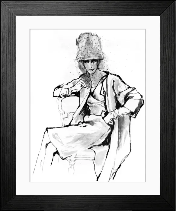Framed Print : Mother of the Bride fashion by drawn by Barbara Hulanicki Framed Print : Mother of the Bride fashion by drawn by Barbara Hulanicki