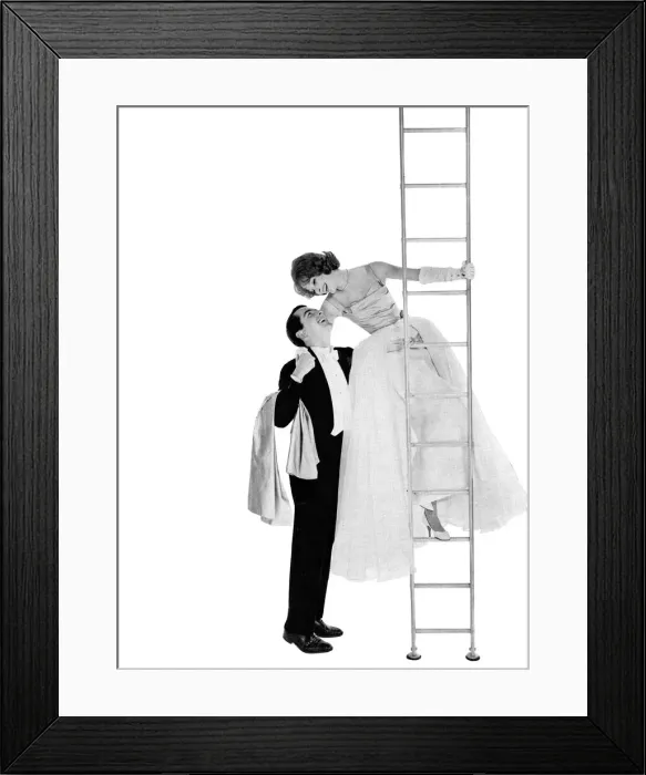Framed Print : 1960s fashion, eloping in Victor Stiebel Framed Print : 1960s fashion, eloping in Victor Stiebel