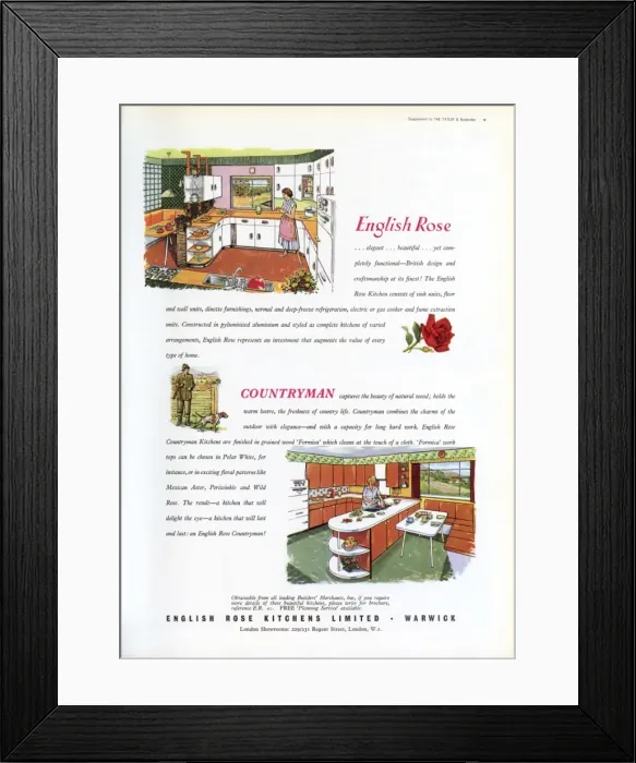 Framed Print : English Rose Kitchens advertisement Framed Print : English Rose Kitchens advertisement