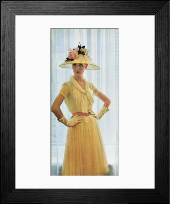 Framed Print : Dress by Pierre Balmain, 1960