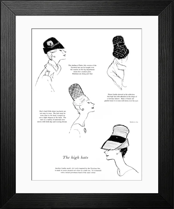 Framed Print : The high hat trend, 1960