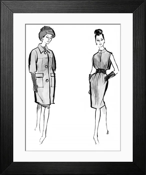Framed Print : Givenchy outfit, 1960 Framed Print : Givenchy outfit, 1960