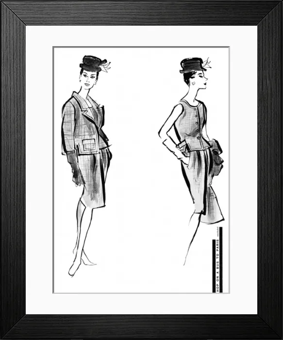 Framed Print : Balenciaga outfit, 1960 Framed Print : Balenciaga outfit, 1960