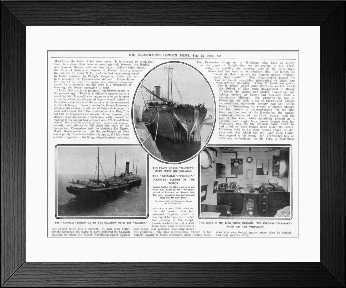 Framed Print : RMS Republic, SS Florida and wireless-telegraphy room Framed Print : RMS Republic, SS Florida and wireless-telegraphy room