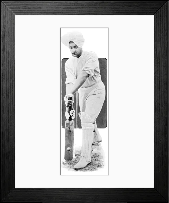Framed Print : Bhupinder Singh, Maharajah of Patiala playing cricket Framed Print : Bhupinder Singh, Maharajah of Patiala playing cricket