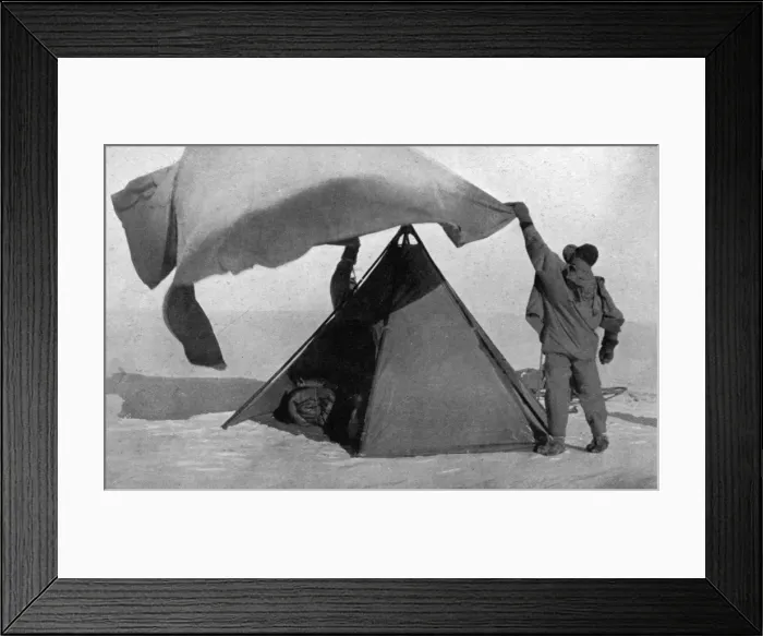 Framed Print : Scott Polar Expedition 1910 - 1912 - pitching tent