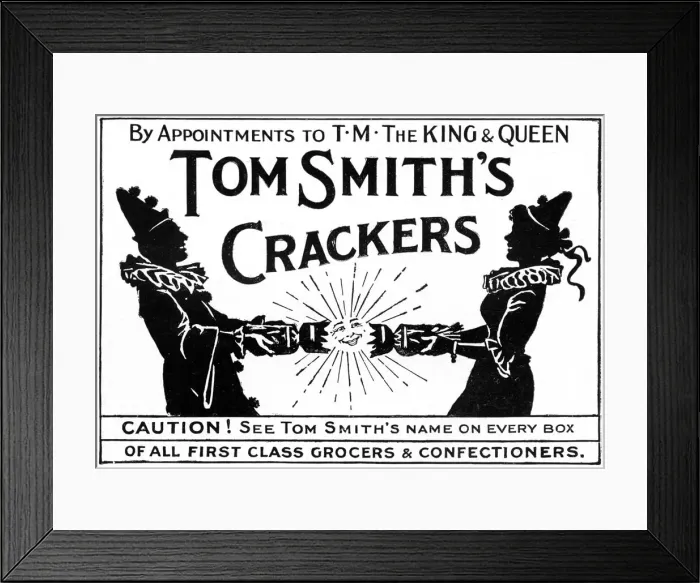 Framed Print : Tom Smiths Crackers advertisement Framed Print : Tom Smiths Crackers advertisement