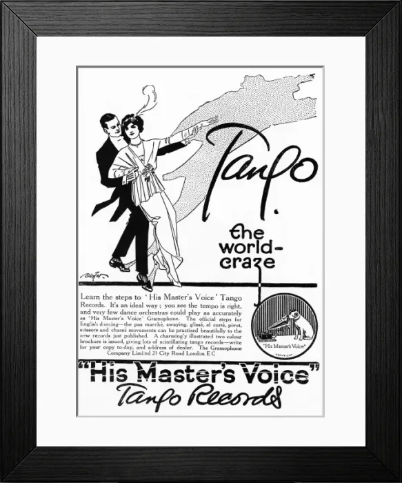 Framed Print : Tango records advertisement