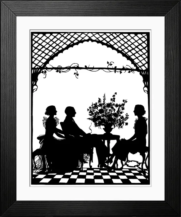 Framed Print : Silhouette of Mr & Mrs Home Robertson with Mrs J. M. Pryor Framed Print : Silhouette of Mr & Mrs Home Robertson with Mrs J. M. Pryor