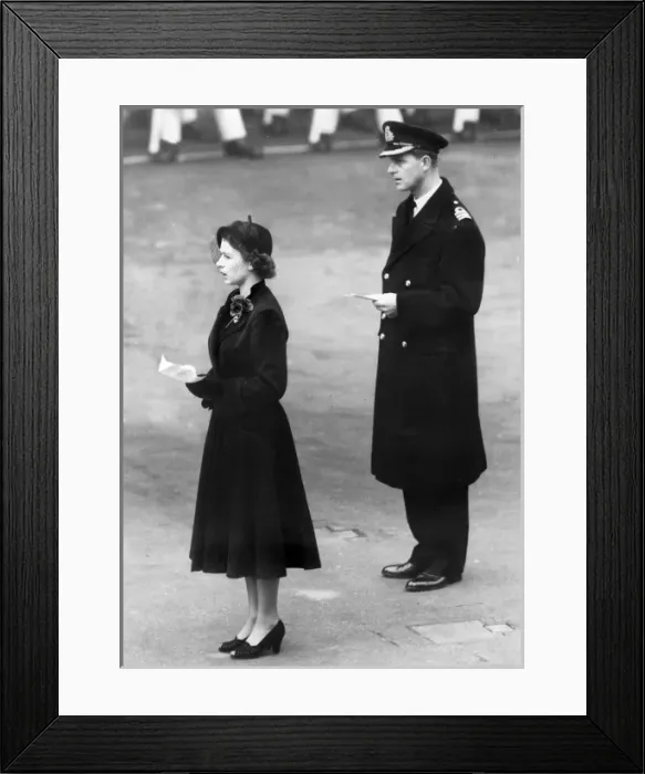 Framed Print : Queen Elizabeth II and Duke of Edinburgh - Remembrance servi Framed Print : Queen Elizabeth II and Duke of Edinburgh - Remembrance servi