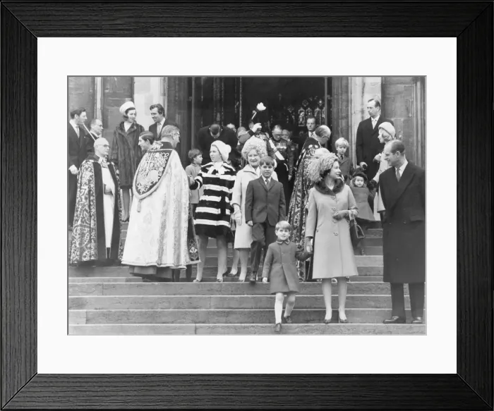 Framed Print : Royal Family at Christmas Service, 1969 Framed Print : Royal Family at Christmas Service, 1969