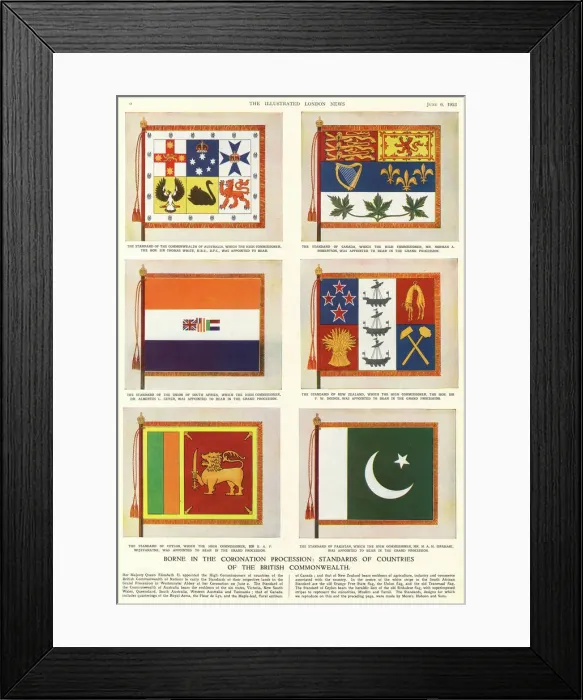 Framed Print : Standards of British Commonwealth Countries Framed Print : Standards of British Commonwealth Countries